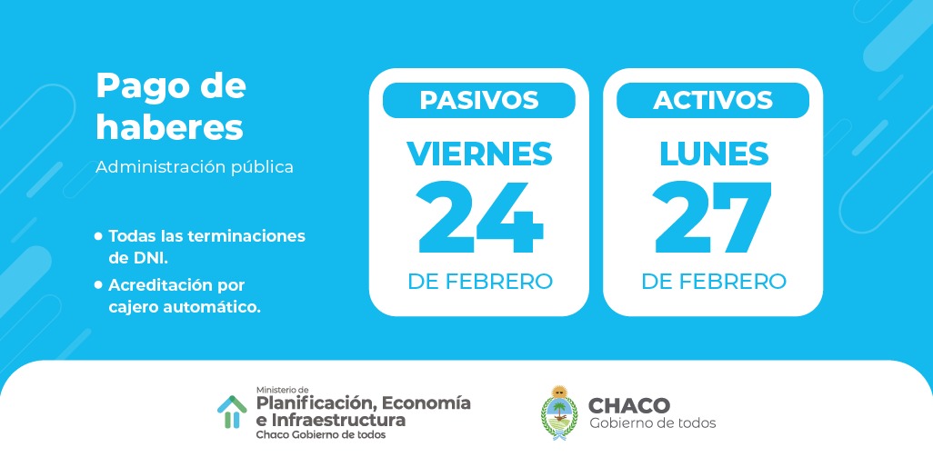 *CON EL REFRIGERIO, EL GOBIERNO COMIENZA ESTE VIERNES EL CRONOGRAMA DE PAGOS DE HABERES*