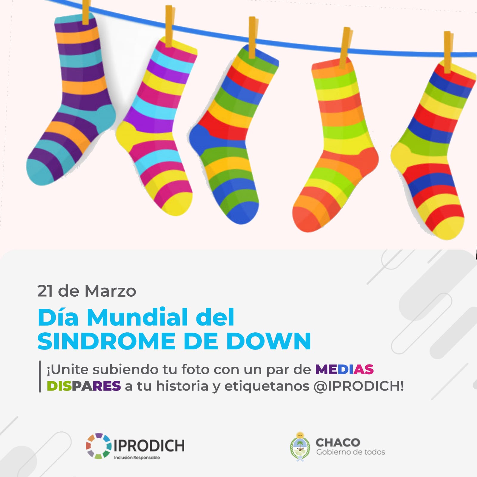 Día Mundial de las Personas con Síndrome de Down: IPRODICH invita a usar medias dispares
