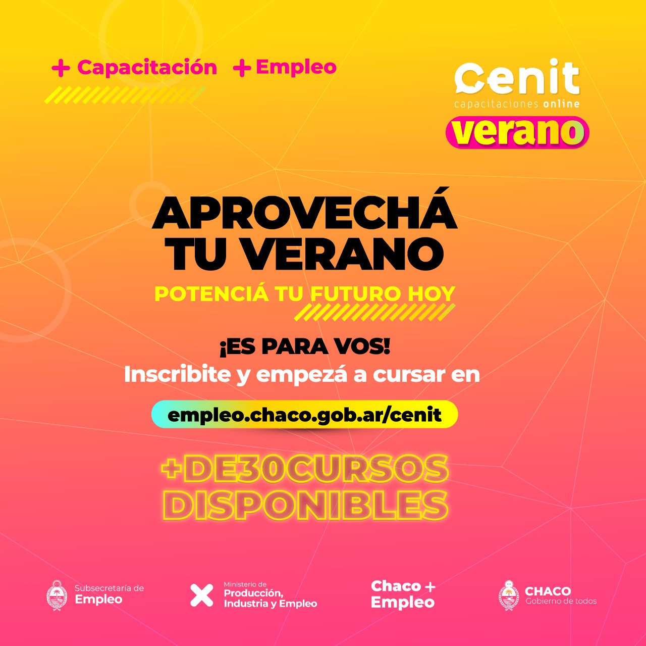 *ÚLTIMOS DÍAS DE INSCRIPCIÓN PARA CÉNIT VERANO, EL PROGRAMA DE CAPACITACIÓN PARA EL EMPLEO*